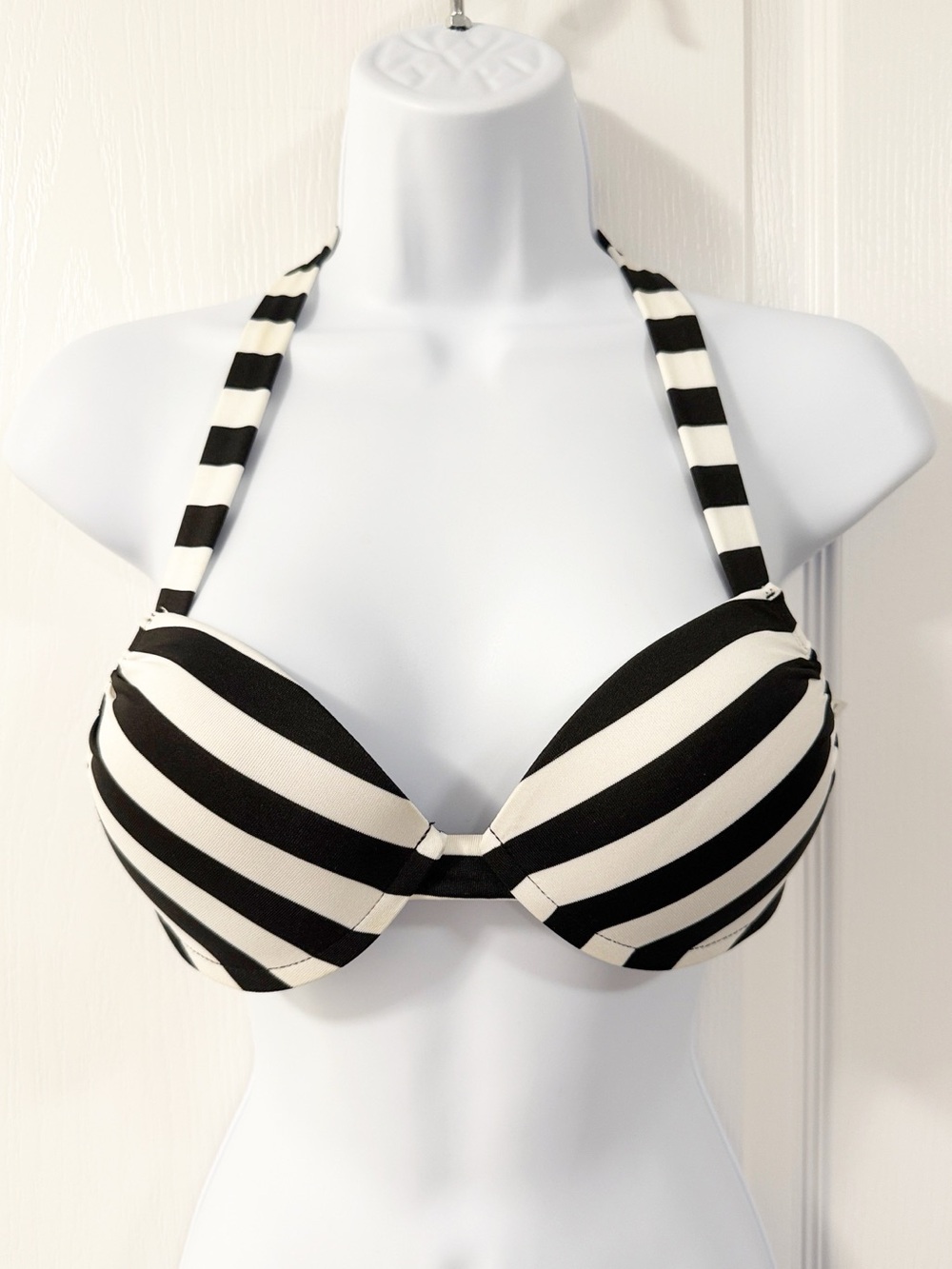 Y2k Massimo Women's Bikini Bra Halter Top Stripes Small 2000s Festival Boho